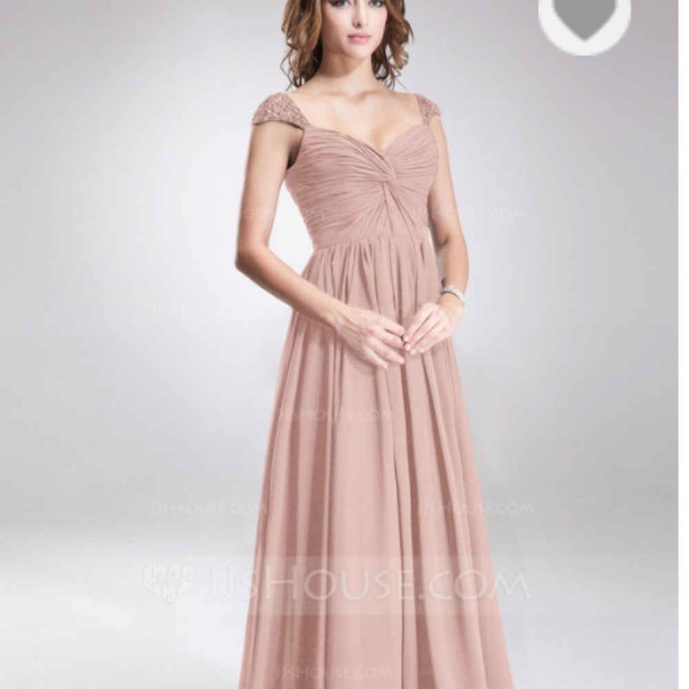 JJ House Dusty Rose Bridesmaid Dress, size 2